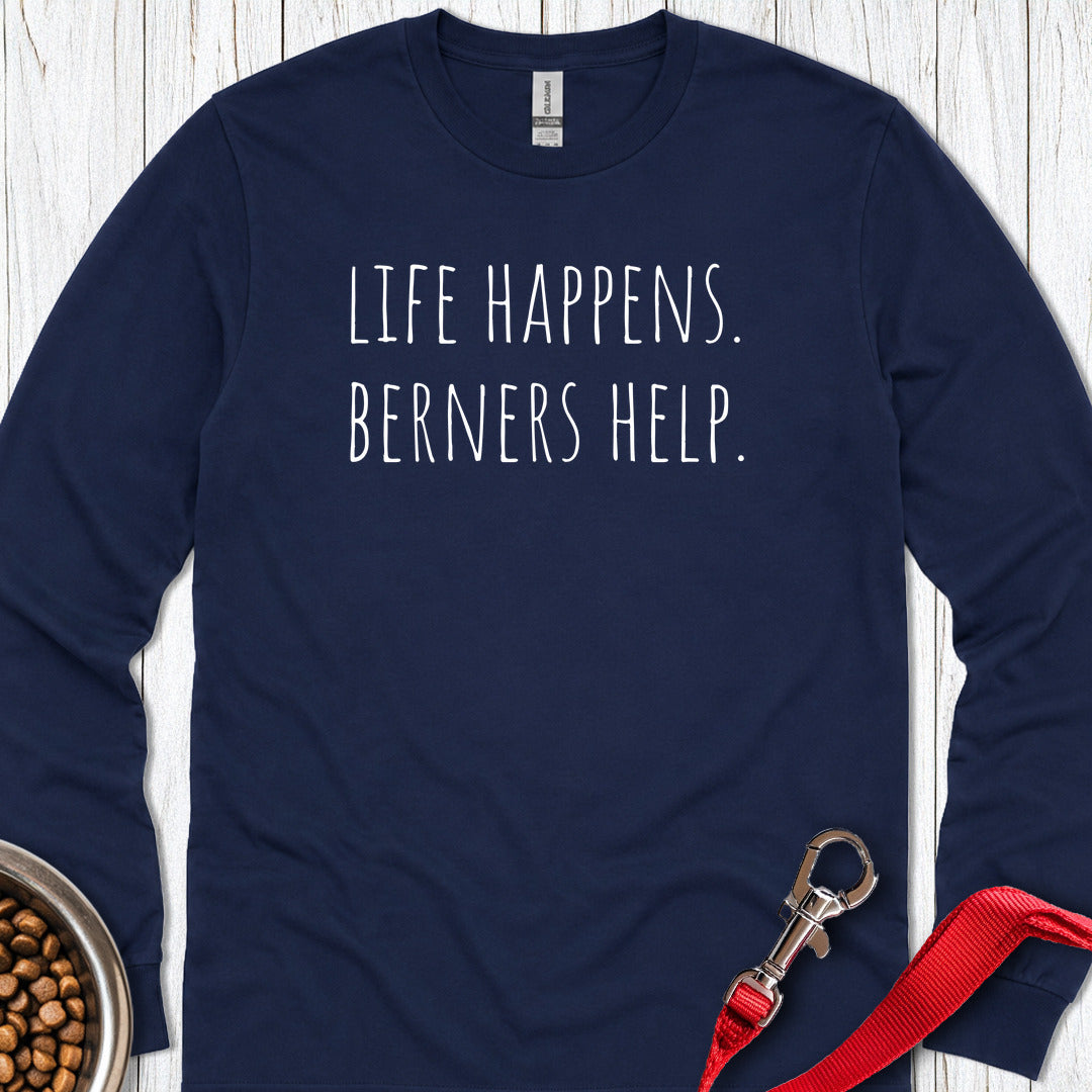 Life Happens Berners Help Long Sleeve — Navy