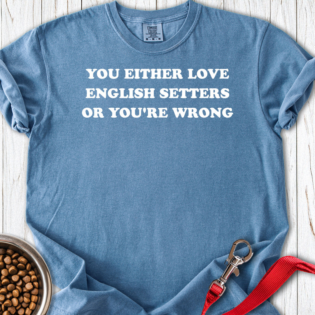 Love English Setter Premium Tee — Blue Jean