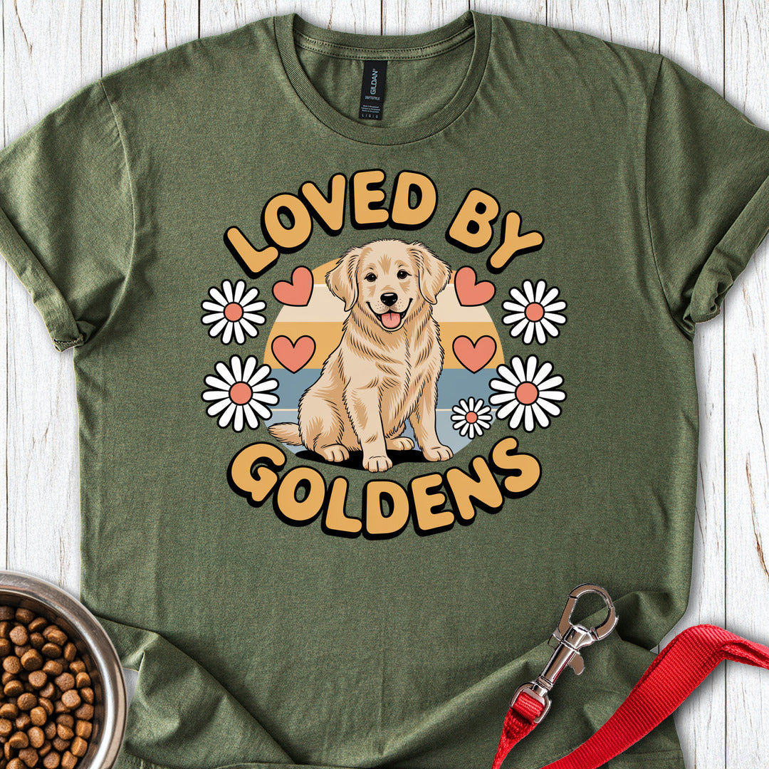 Loved By Golden Retrievers Military Green
