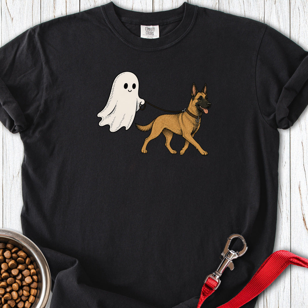 Malinois Ghost Halloween Premium Tee — Black