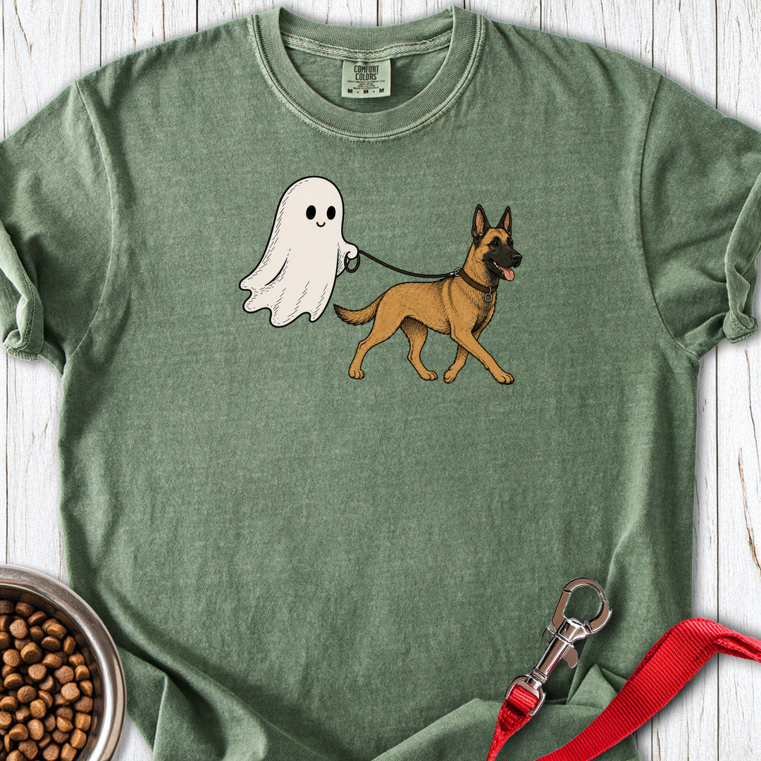 Malinois Ghost Halloween Premium Tee — Moss