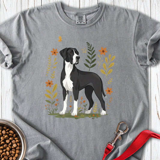 Mantle Great Dane Flowers Premium Tee — Grey