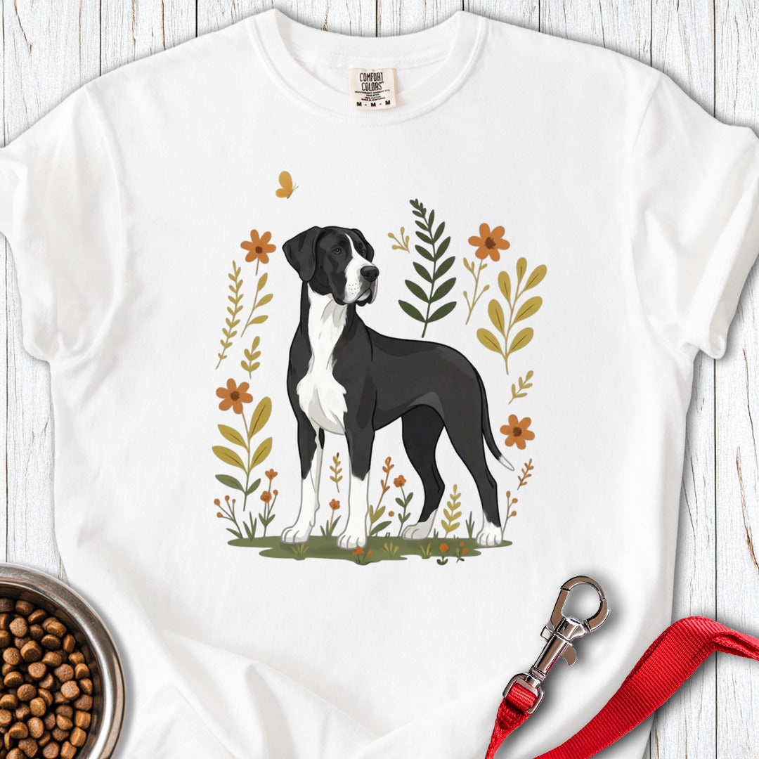 Mantle Great Dane Flowers Premium Tee — White