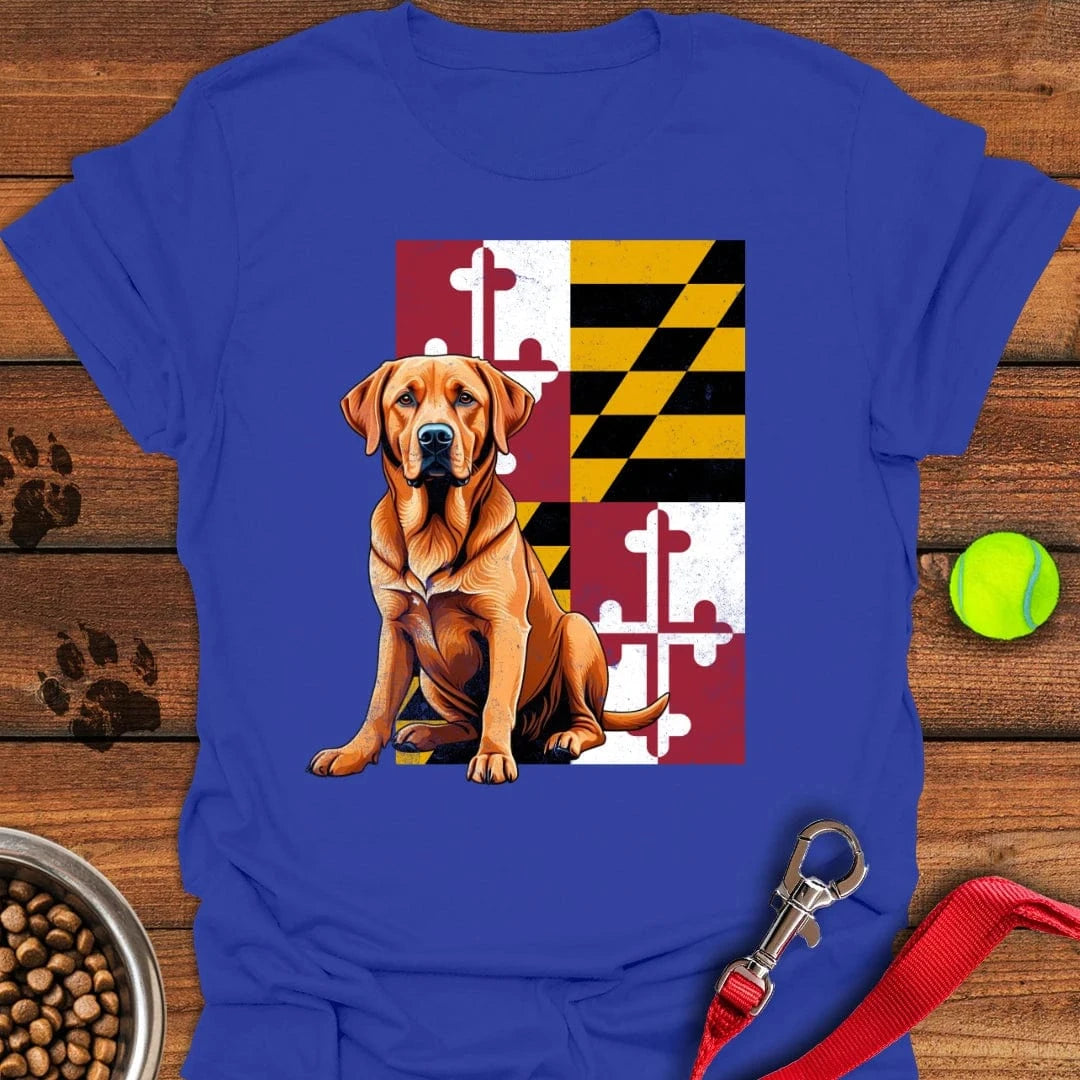 Fox Red Labrador Maryland Flag T-Shirt Royal