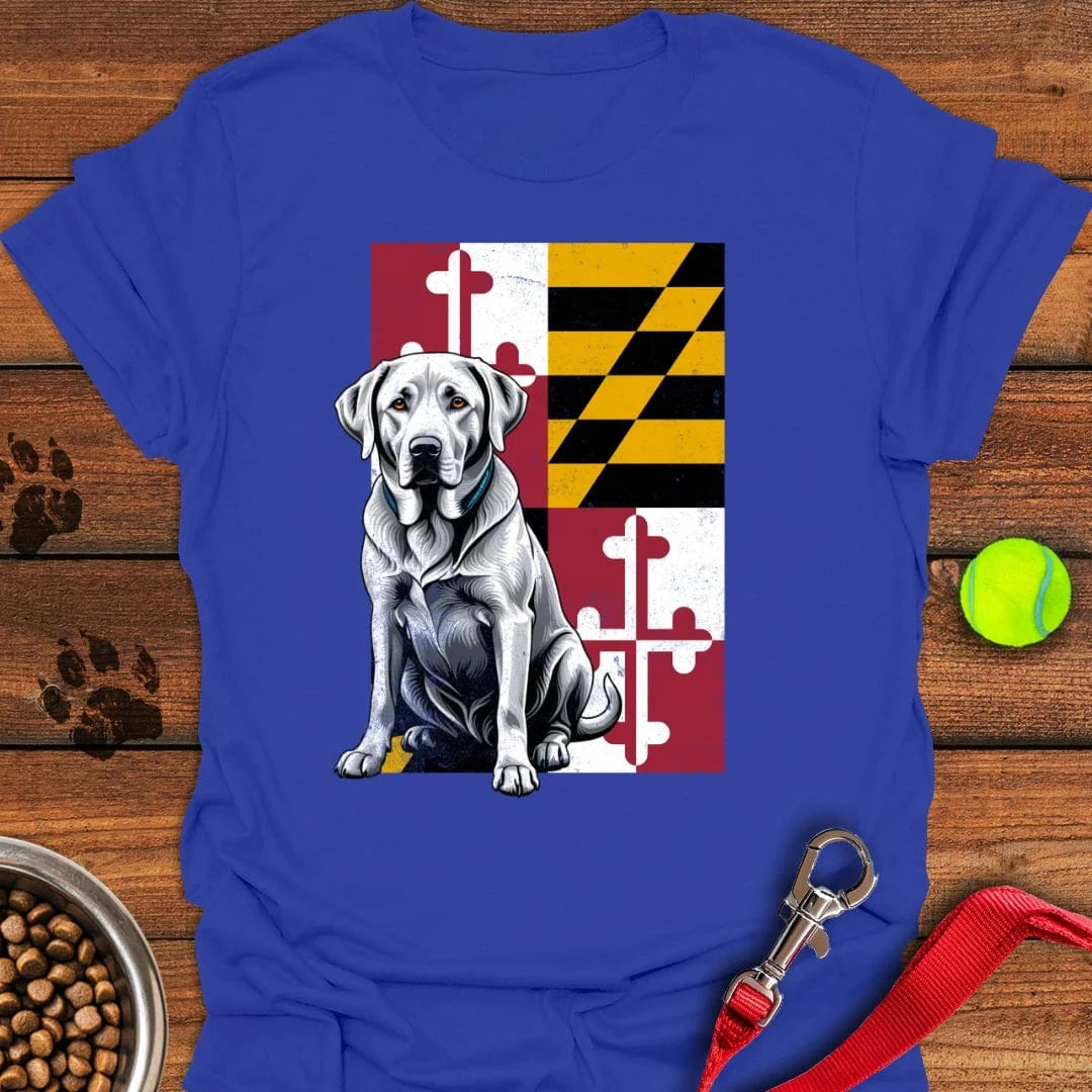 Silver Labrador Maryland Flag T-Shirt Royal