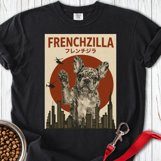 Merle French Bulldog Frenchzilla Premium Tee Black