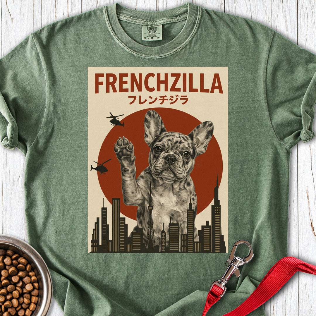 Merle French Bulldog Frenchzilla Premium Tee Moss