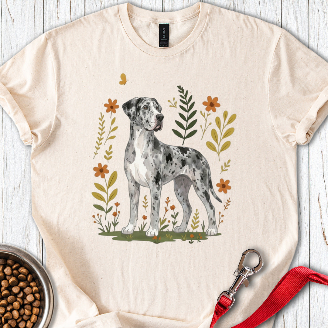 Merle Great Dane Flowers Natural