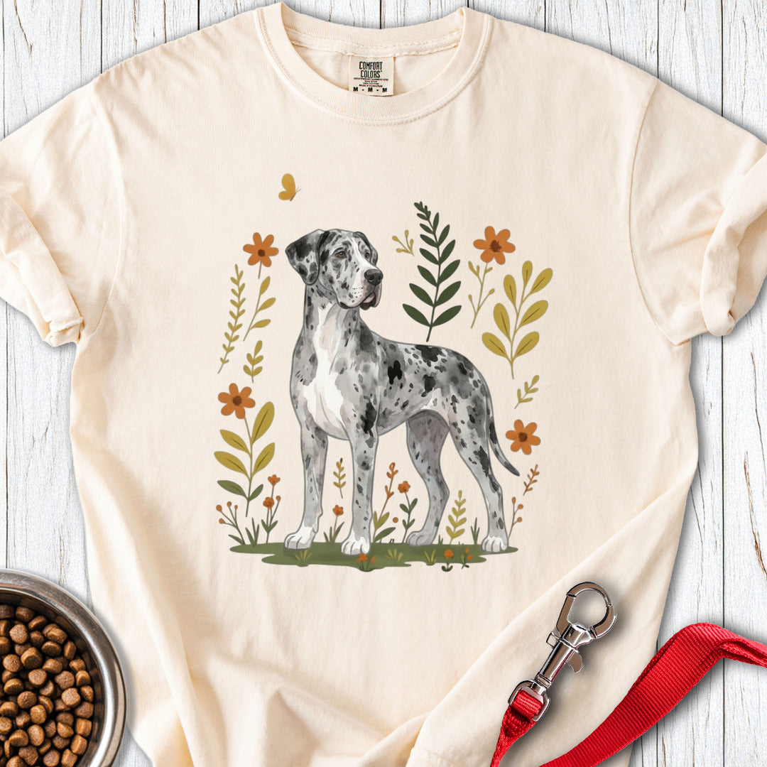 Merle Great Dane Flowers Premium Tee — Ivory