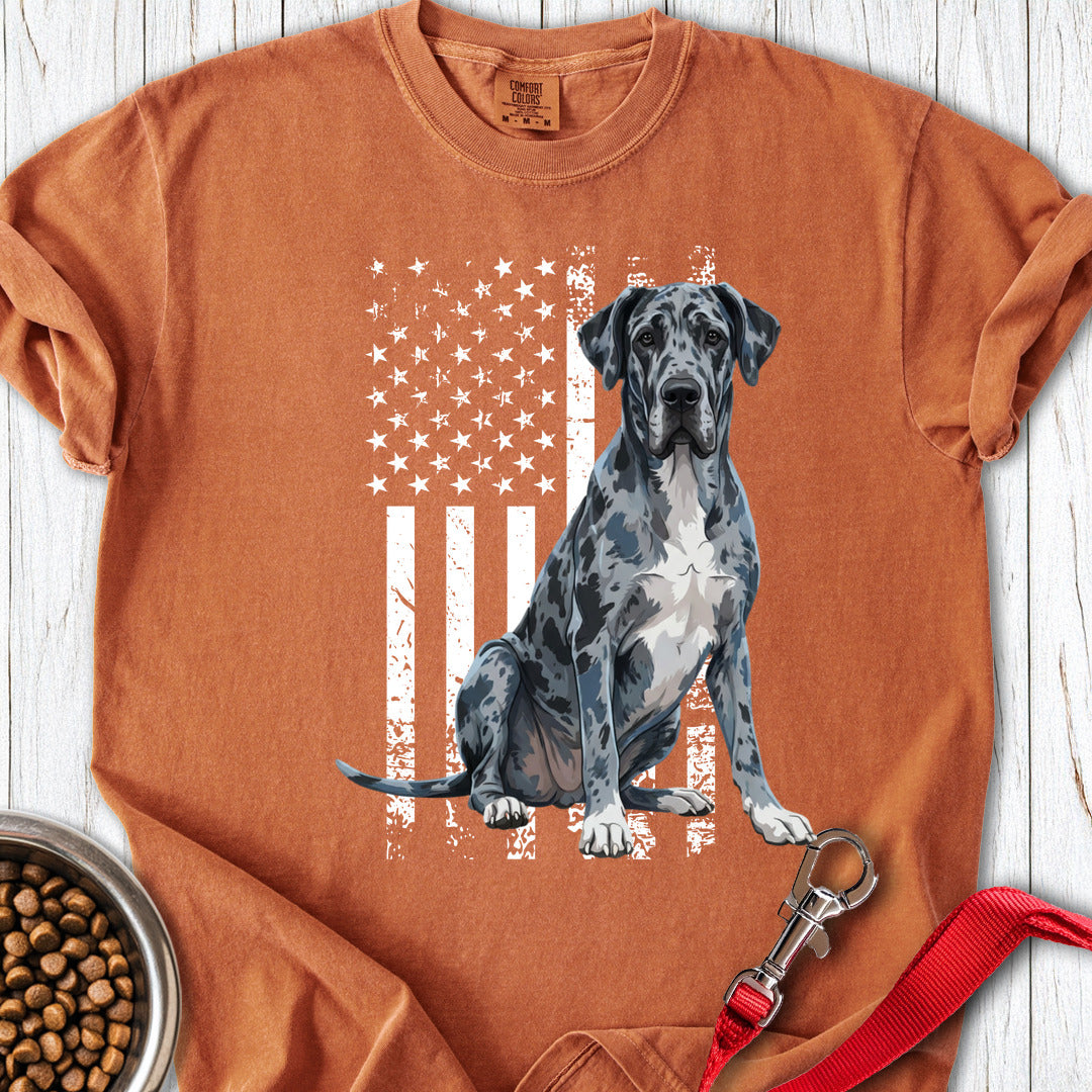 Merle Great Dane USA Flag Premium Tee — Yam