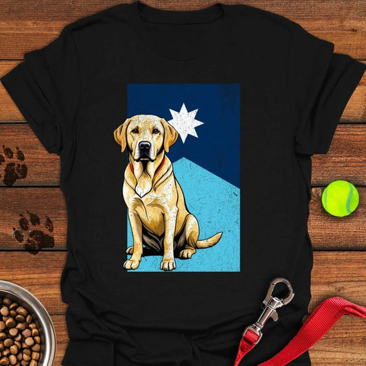 Yellow Labrador Minnesota Flag T-Shirt Black