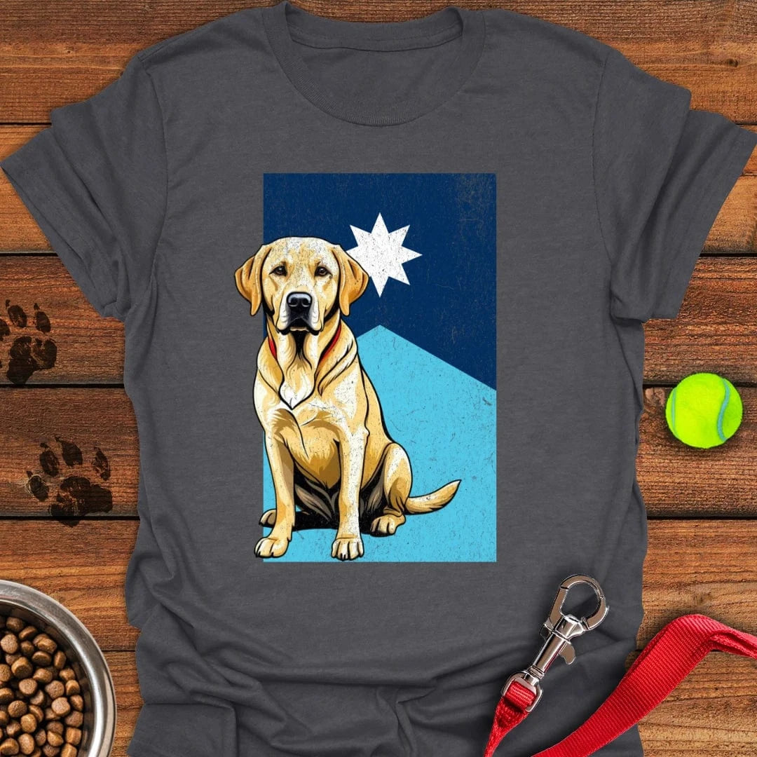 Yellow Labrador Minnesota Flag T-Shirt Dark Heather