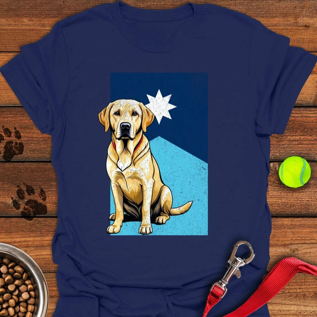Yellow Labrador Minnesota Flag T-Shirt Navy