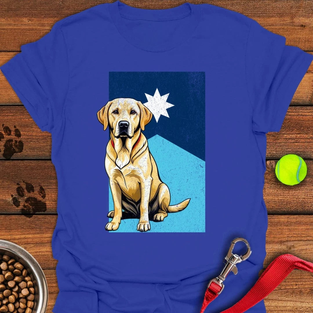 Yellow Labrador Minnesota Flag T-Shirt Royal