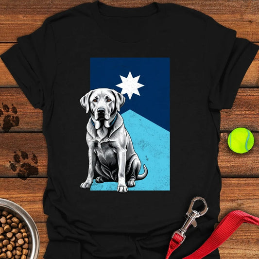 Silver Labrador Minnesota Flag T-Shirt Black