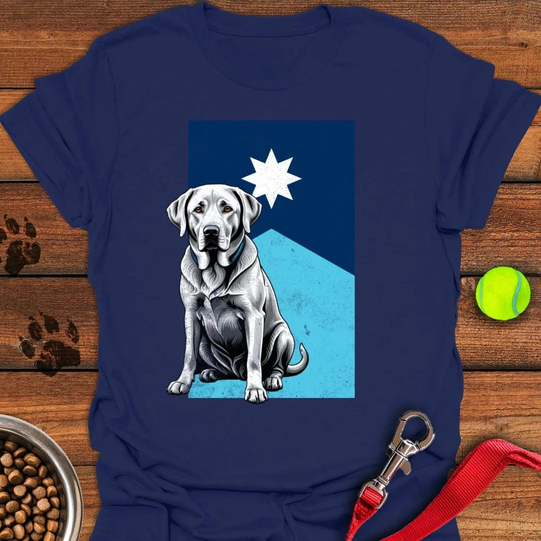 Silver Labrador Minnesota Flag T-Shirt Navy