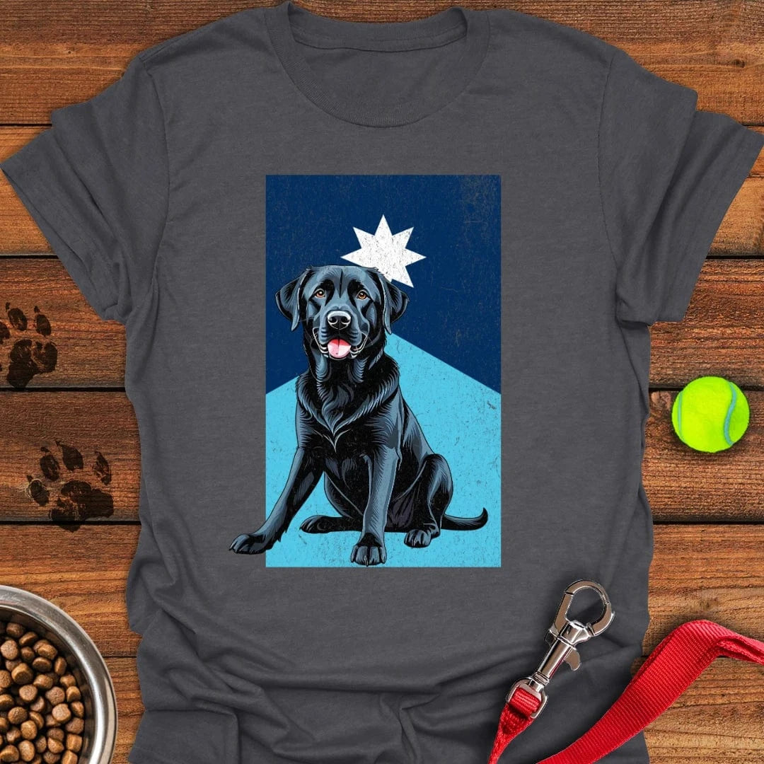 Black Labrador Minnesota Flag T-Shirt Dark Heather