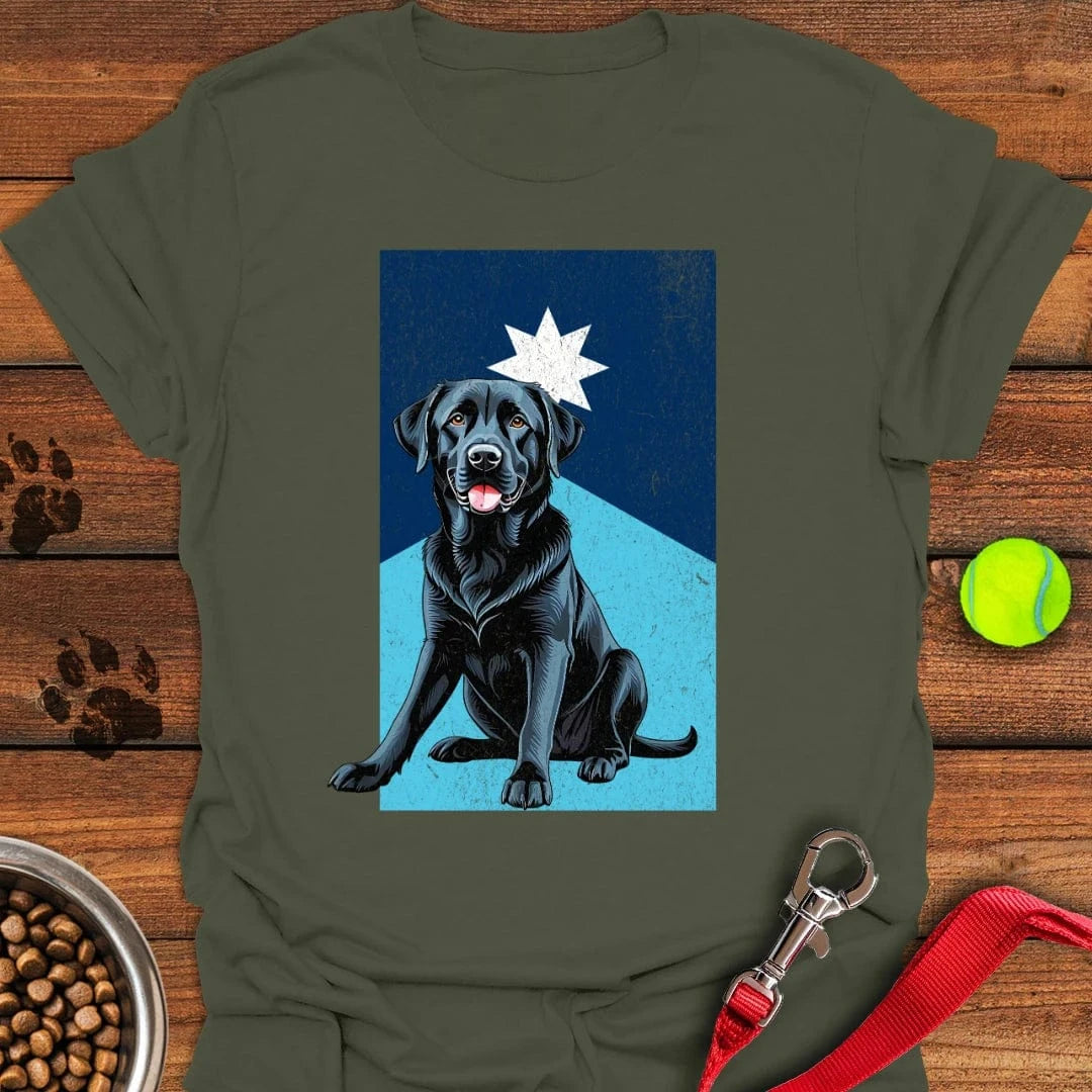 Black Labrador Minnesota Flag T-Shirt Military Green