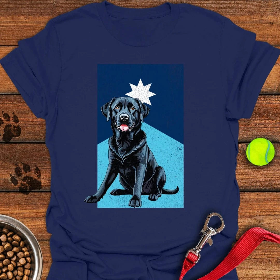 Black Labrador Minnesota Flag T-Shirt Navy