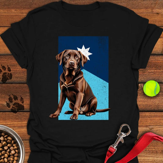 Chocolate Labrador Alabama Flag T-Shirt Black