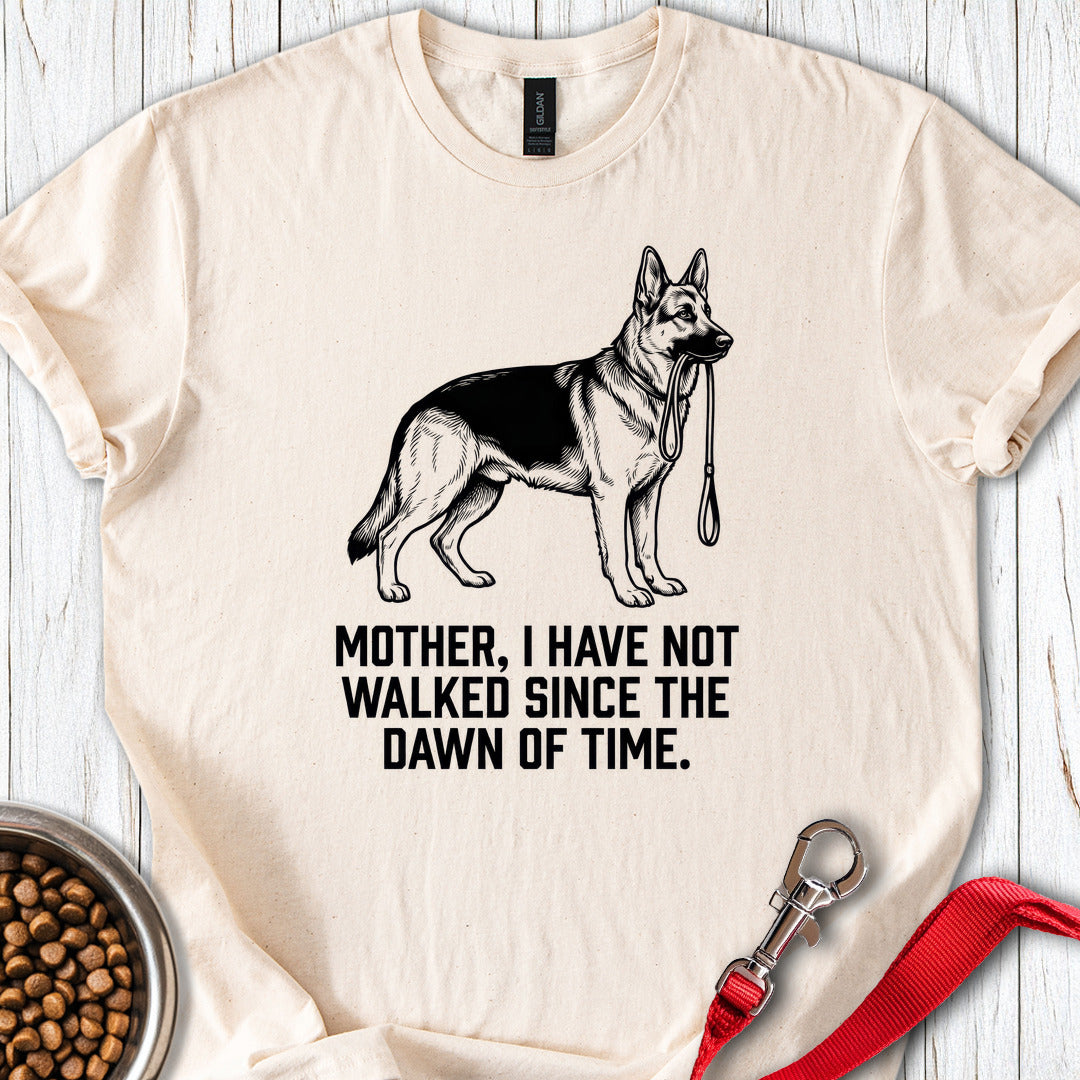 Mother Walking German Shepherd Natural