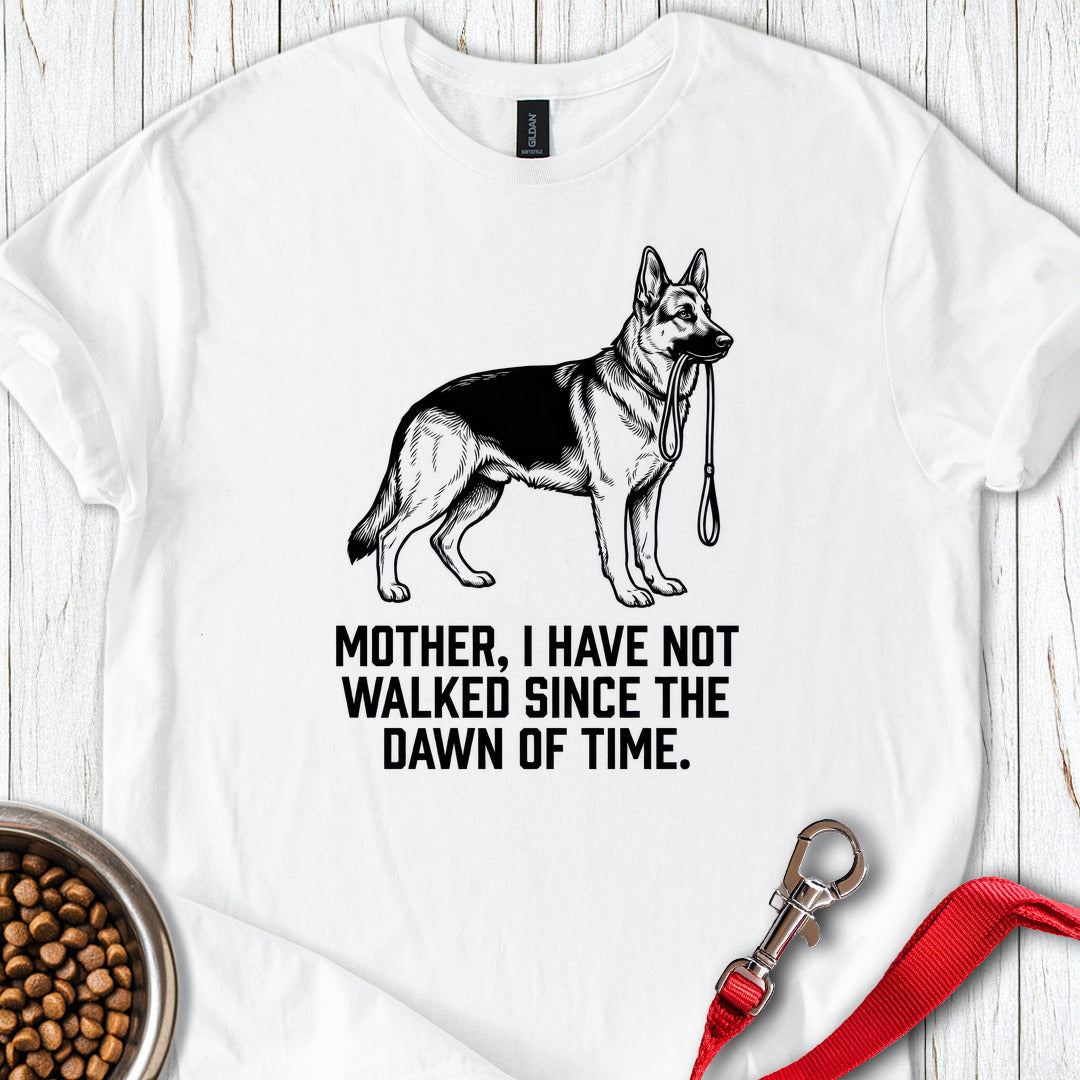 Mother Walking German Shepherd White