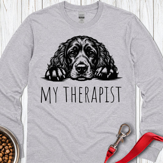 My Therapist Cocker Spaniel Long Sleeve — Sport Grey
