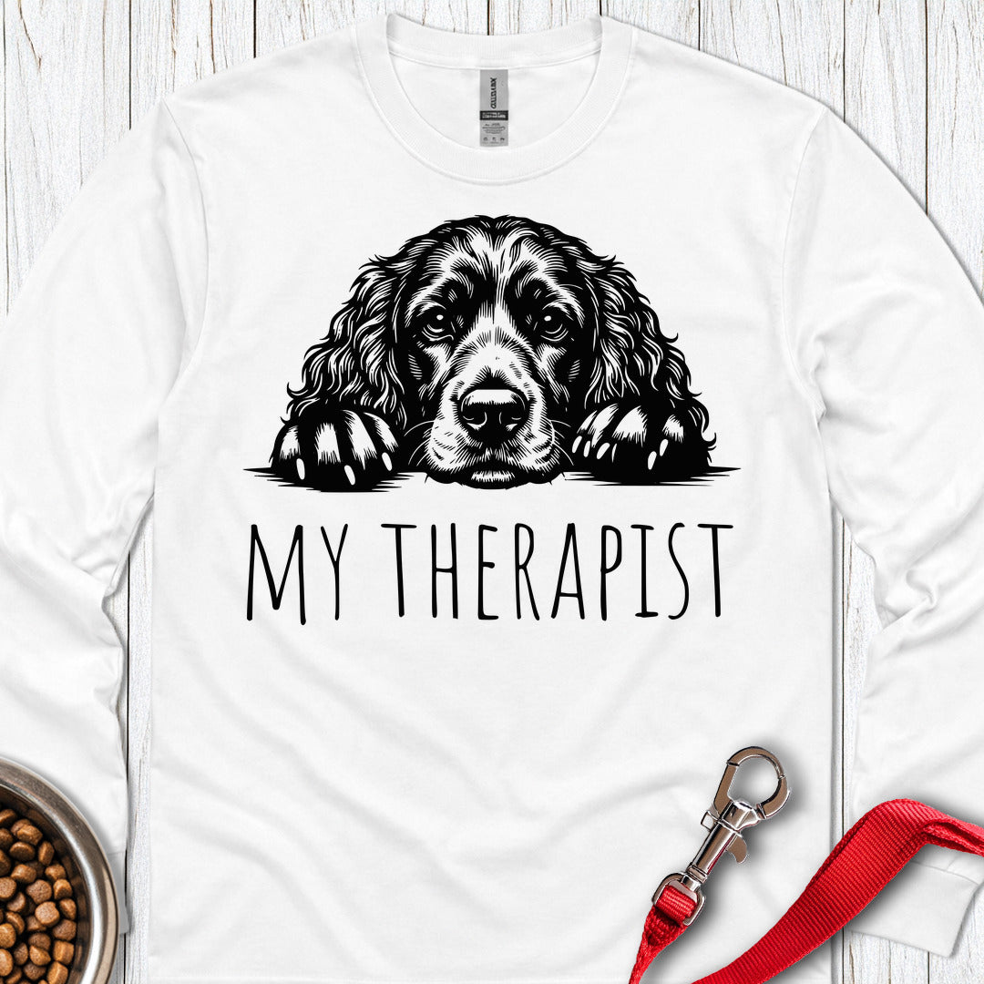 My Therapist Cocker Spaniel Long Sleeve — White