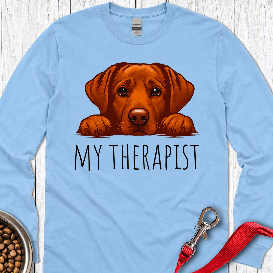 My Therapist Fox Red Lab Long Sleeve — Carolina Blue