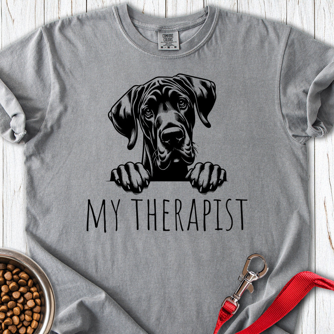 My Therapist Great Dane Premium Tee — Grey