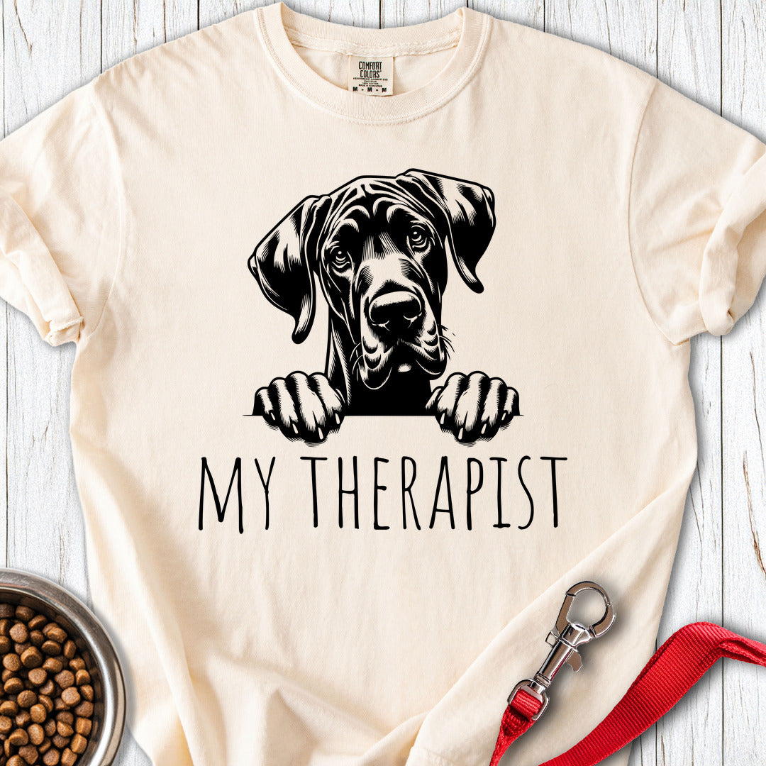 My Therapist Great Dane Premium Tee — Ivory