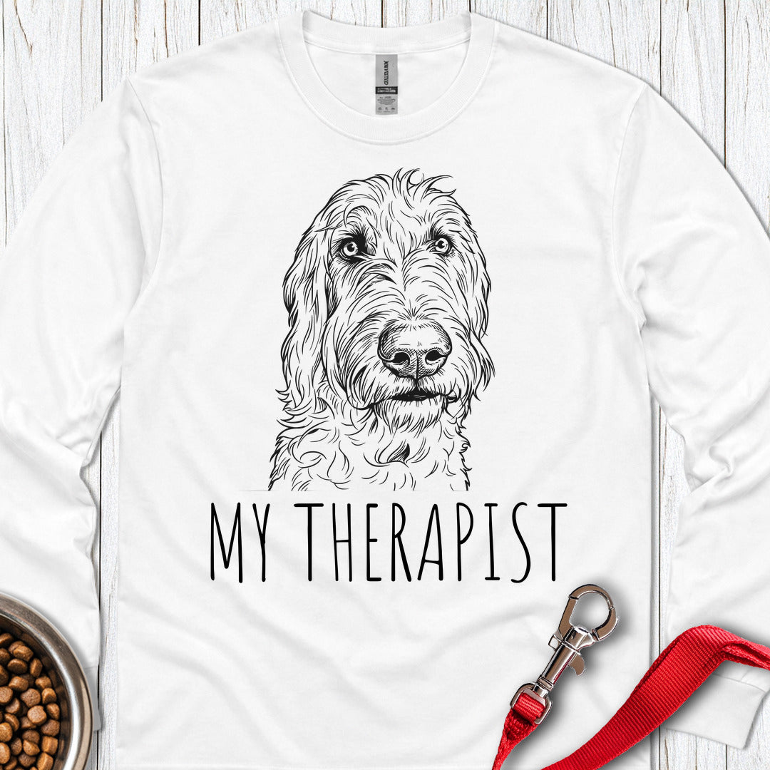 My Therapist Irish Wolfshound Long Sleeve — White