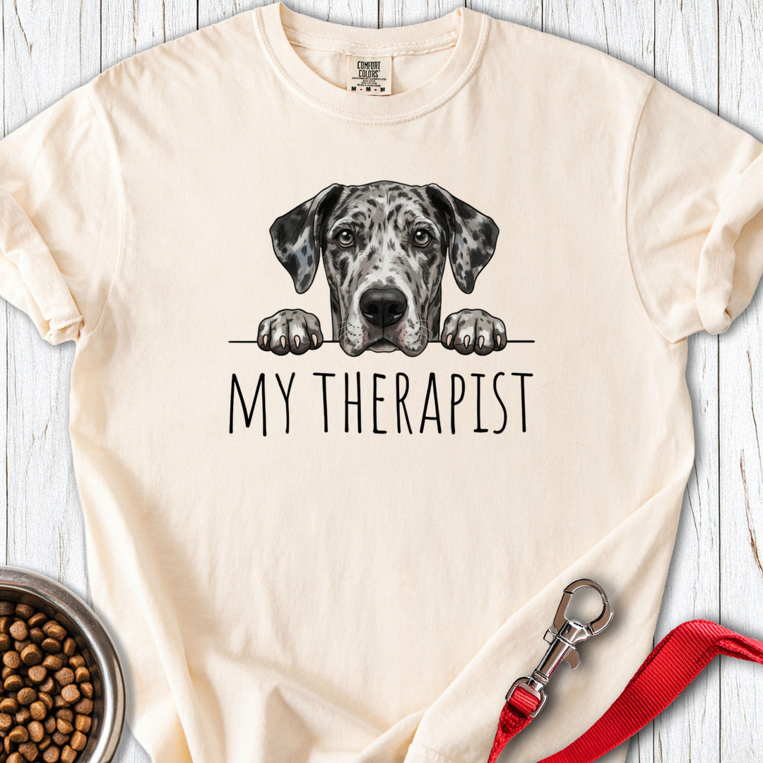 My Therapist Merle Great Dane Premium Tee — Ivory