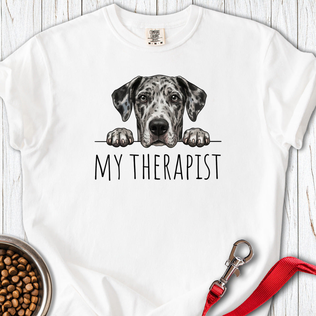 My Therapist Merle Great Dane Premium Tee — White
