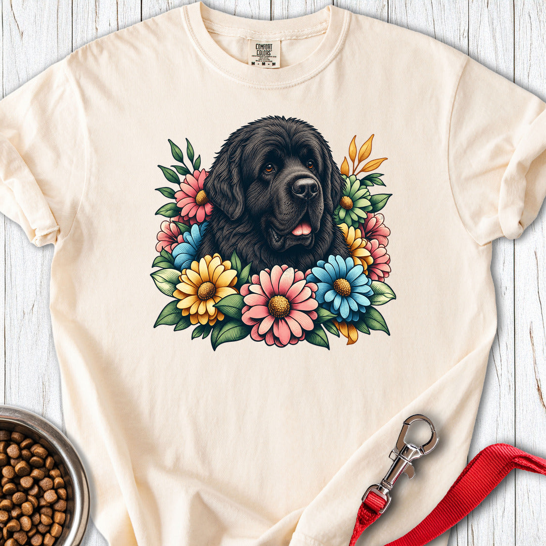Newfoundland Flower Wreath Premium Tee — Ivory