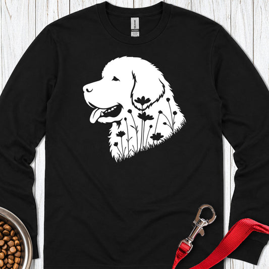 Newfoundland Flowers Long Sleeve — Black