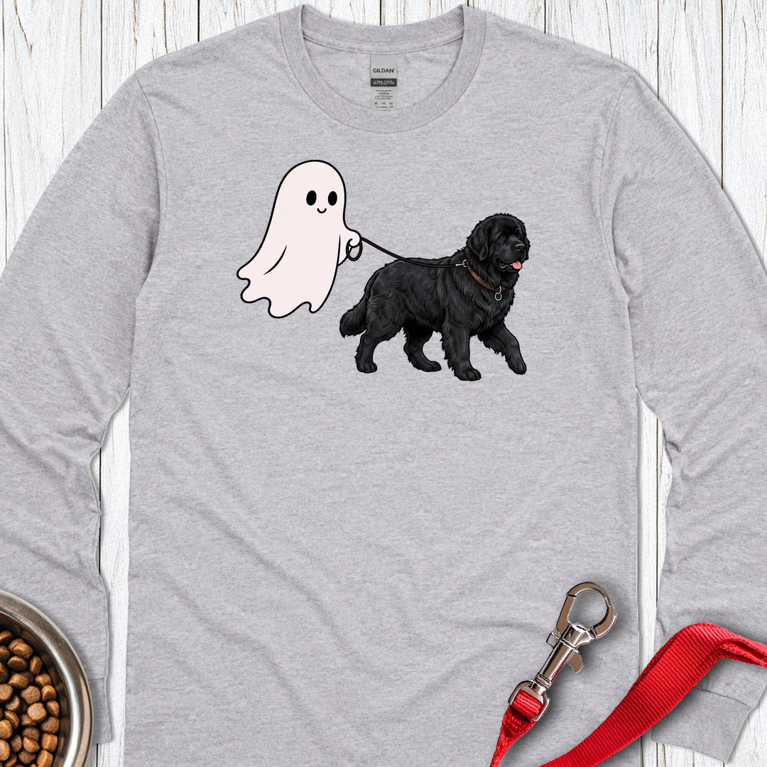 Newfoundland Ghost Halloween Long Sleeve — Sport Grey