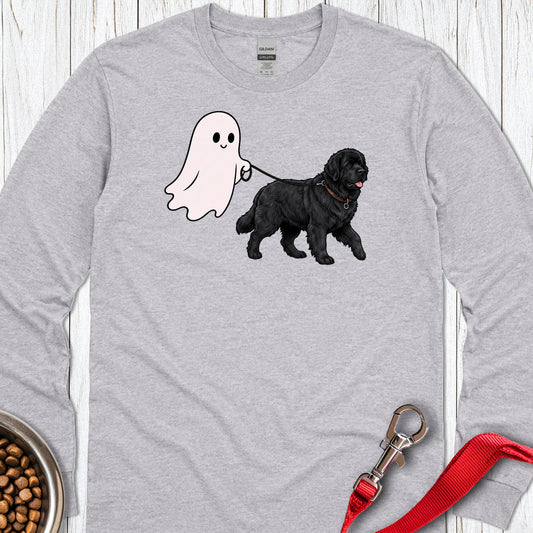Newfoundland Ghost Halloween Long Sleeve — Sport Grey