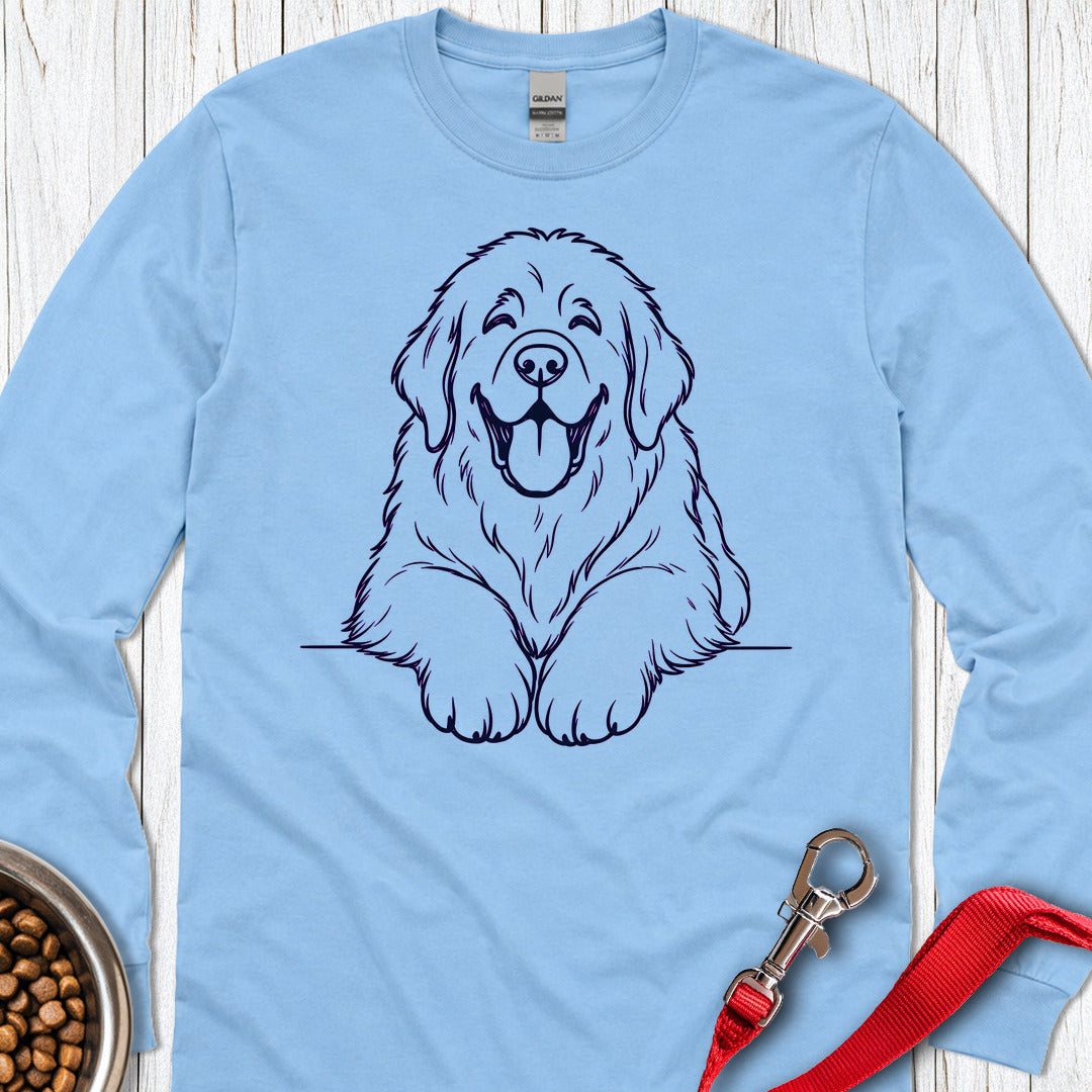 Newfoundland Lineart Long Sleeve — Carolina Blue