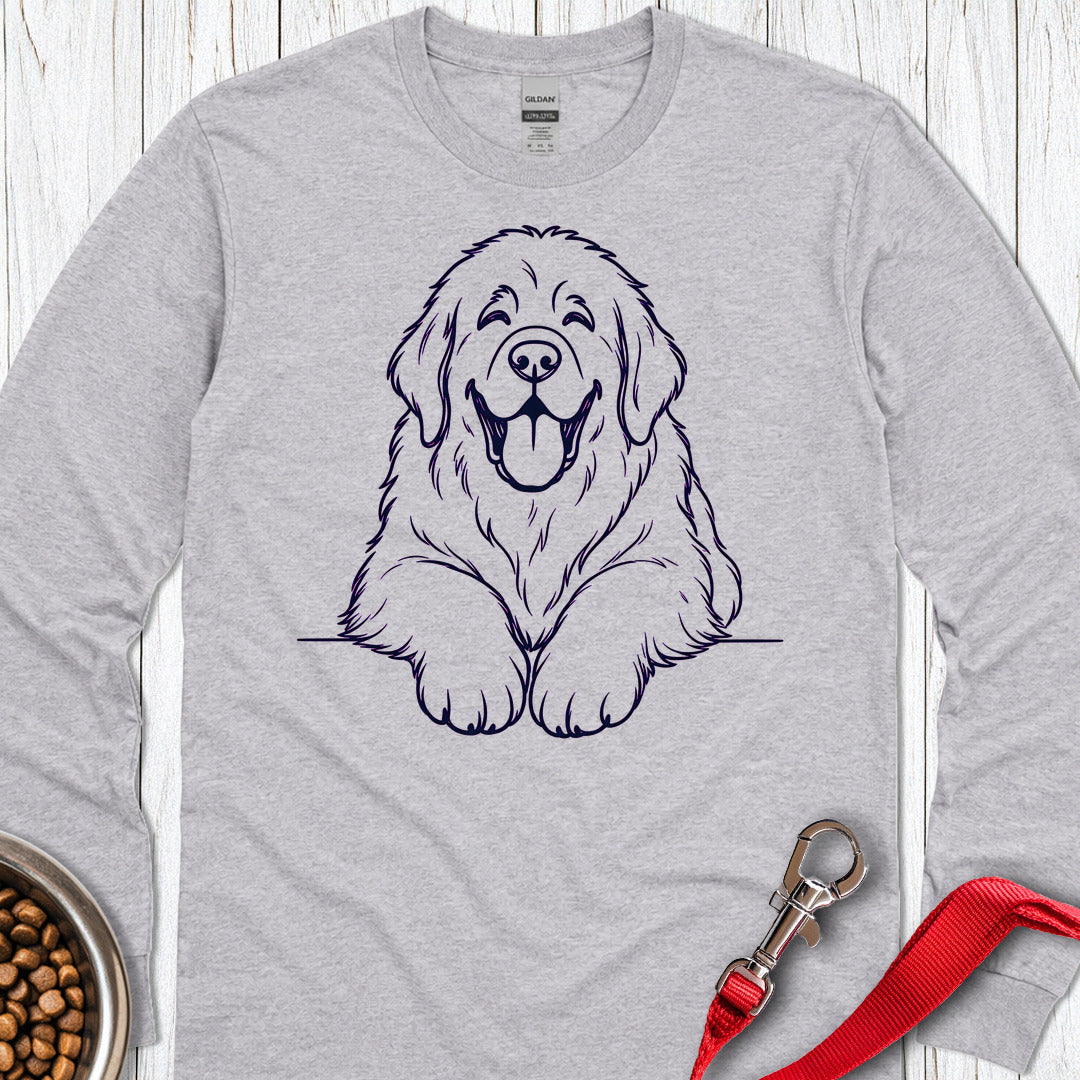 Newfoundland Lineart Long Sleeve — Sport Grey