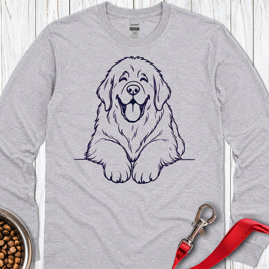 Newfoundland Lineart Long Sleeve — Sport Grey
