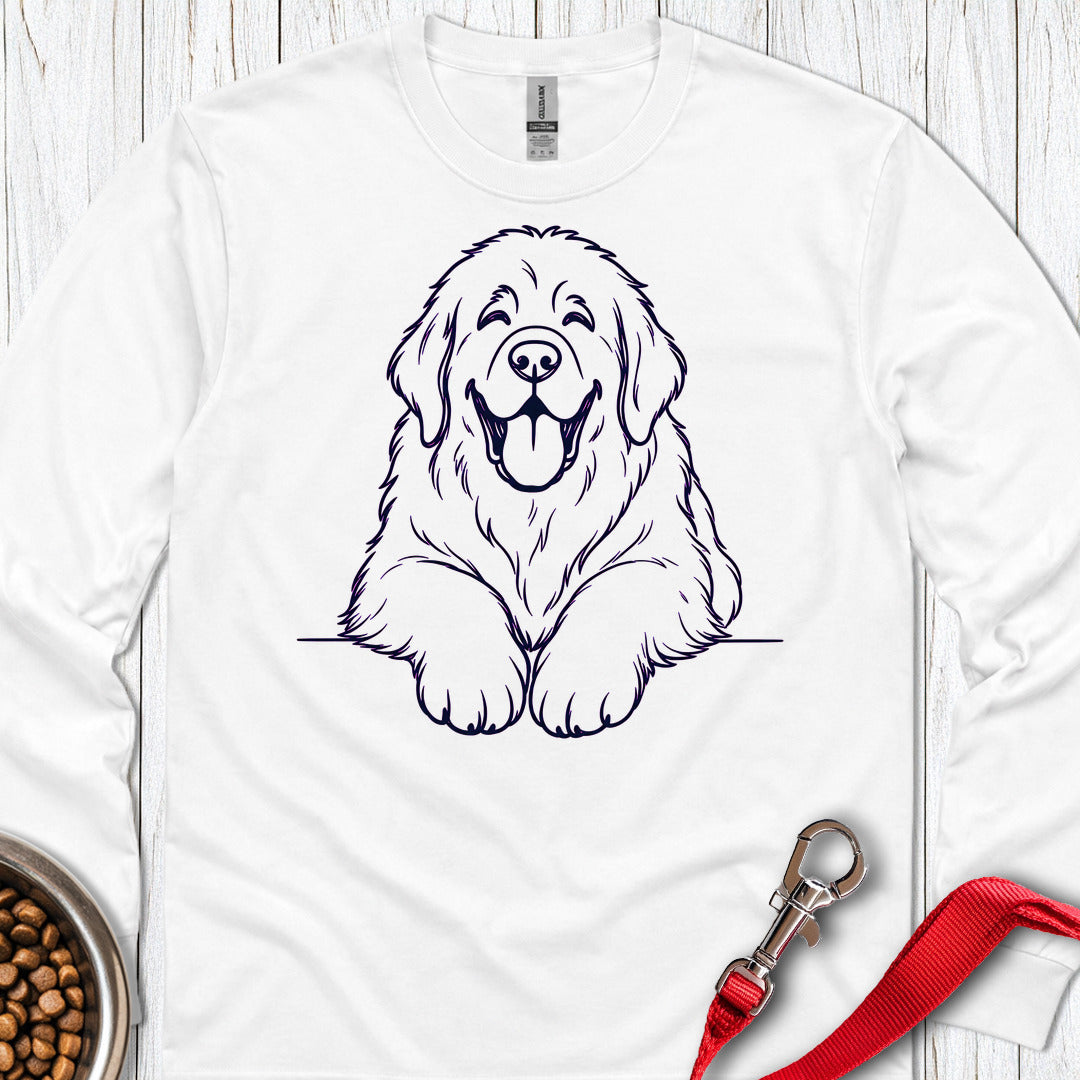 Newfoundland Lineart Long Sleeve — White
