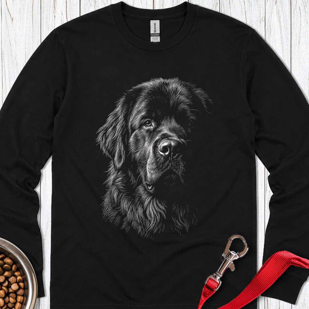Newfoundland Portrait Long Sleeve — Black