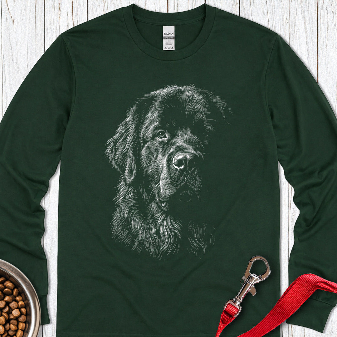 Newfoundland Portrait Long Sleeve — Forest Green