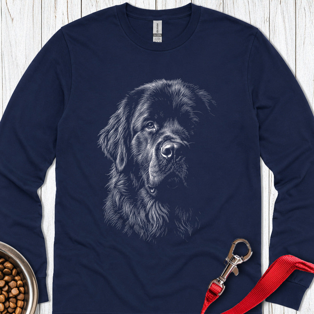 Newfoundland Portrait Long Sleeve — Navy