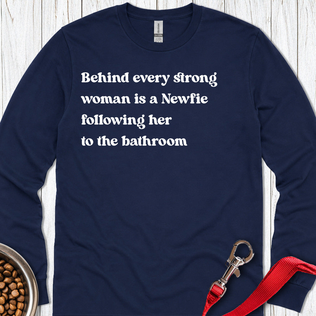 Newfoundlander Strong Woman Long Sleeve — Navy