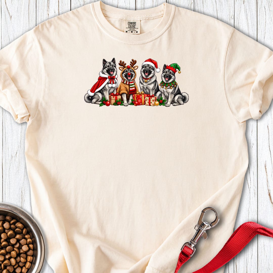 Norwegian Elkhound Christmas Group Premium Tee — Ivory