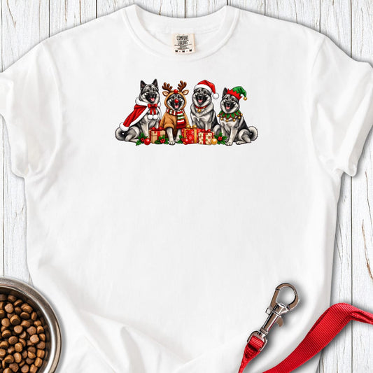 Norwegian Elkhound Christmas Group Premium Tee — White