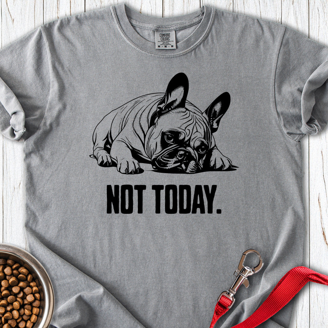 Not Today French Bulldog Premium Tee Grey