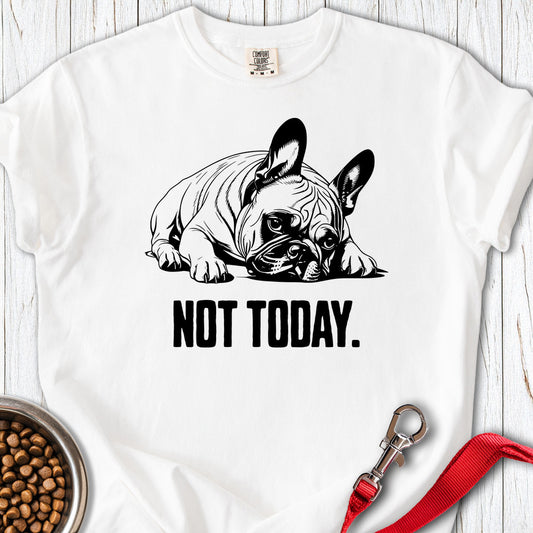 Not Today French Bulldog Premium Tee White